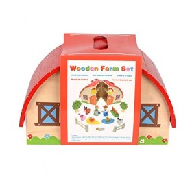 ewtshop® Ensemble ferme pour enfants en bois massif peint pour jouer