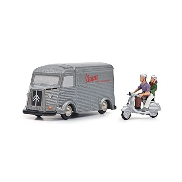 Schuco Piccolo Citroën HY Scooter et Figurines Vespa édition limitée 500 Argenté, 450592900