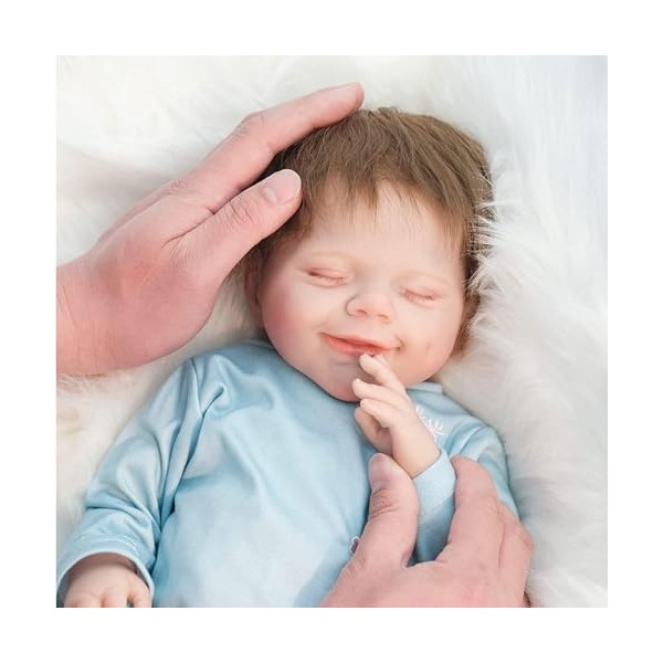 NURII Vraie Bebe Reborn - 18 Pouces Réaliste Bebe Reborn Souple Silicone Vinyle Lifelike, Reborn Bébé Fille Toddler Jouet Cad