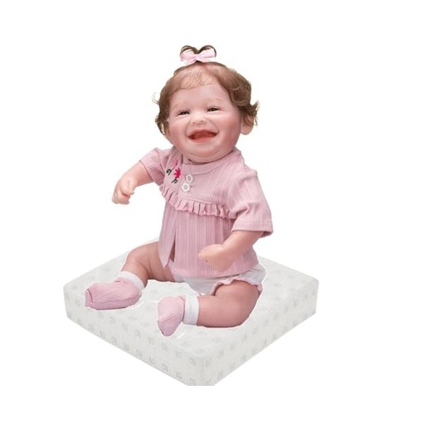 NURII Bébé Reborn Garcon Pas Cher, 18Pouces 46Cm Réaliste Bebe Reborn Souple Silicone Vinyle Lifelike - Nouveau-né Poupée Reb