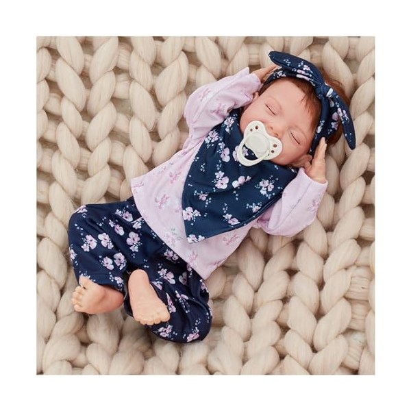 NURII Bébé Reborn Garcon Pas Cher, 18Pouces 46Cm Réaliste Bebe Reborn Souple Silicone Vinyle Lifelike - Nouveau-né Poupée Reb