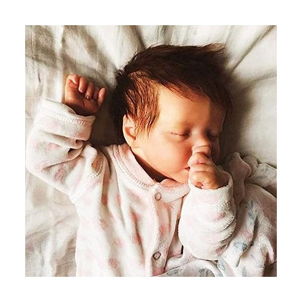 Poupée Bébé Reborn Fille Endormie, 18 Pouces, Poupée Réaliste Faite À La Main avec Accessoires pour Filles Et Enfants