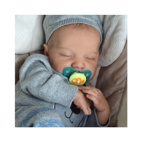 NURII Bebe Reborn Fille Silicone Plein Corps, 18 Pouces 46 Cm Réaliste Bebe Reborn Souple Silicone Vinyle Lifelike - Réaliste