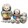 UTOQIA Poupée Russe Poupée Gigogne Matryoshka Set Poupées Russes en Bois À La Main 10 Pièces pour Jouet Anniversaire Noël Déc