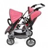 Bayer Chic 2000-Poussette Tandem Vario pour poupée, 689 41, Anthracite/Rose mélangé