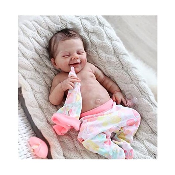 Poupées Réalistes Reborn Bébé Garçon/Fille Dormant 18 Pouces Poupée Fille en Bas Âge en Silicone Souple Coffret Cadeau Comple