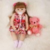 Reborn Baby Doll Fille 20 Pouces Réaliste en Silicone Souple Reborn Bébé Nouveau-Né Poupées 55 Cm Bébés en Bas Âge pour Les Â