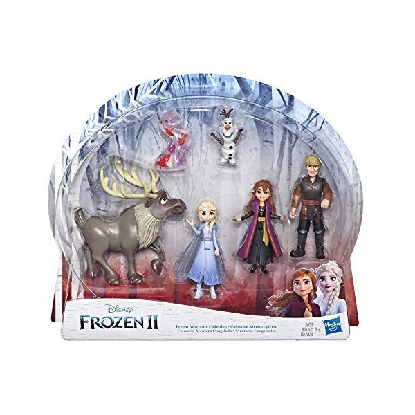 Disney Frozen Adventure Collection, 5 Small Dolls from Frozen 2, Anna, Elsa, Kristoff, Sven, Olaf, & Gale Accessory