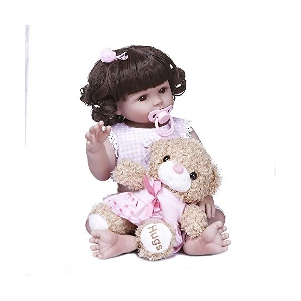 47 cm Grande Taille Reborn poupée, 19 Pouces Corps Entier Doux Silicone Bebe poupée Reborn Enfant en Bas âge pour Fille Princ