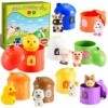 Toyzey Animaux de la Ferme Jouet Enfant 1 2 3 Ans,Jouets éveil Montessori Jeux Educatif 1-3 Ans Figurines danimaux Jouet Beb