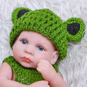 10 Pouces Reborn Baby Dolls, Poupées Nouveau-Né Réalistes Réalistes Silicone Mixte Corps Souple Poupées Réelles avec Vêtement