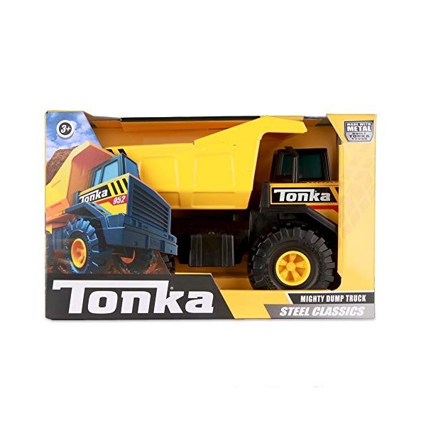 Tonka Steel Classic Mighty Dump Truck, Dumper Truck Toy for Children, Kids Construction Toys for Boys and Girls, Vehicle Toys