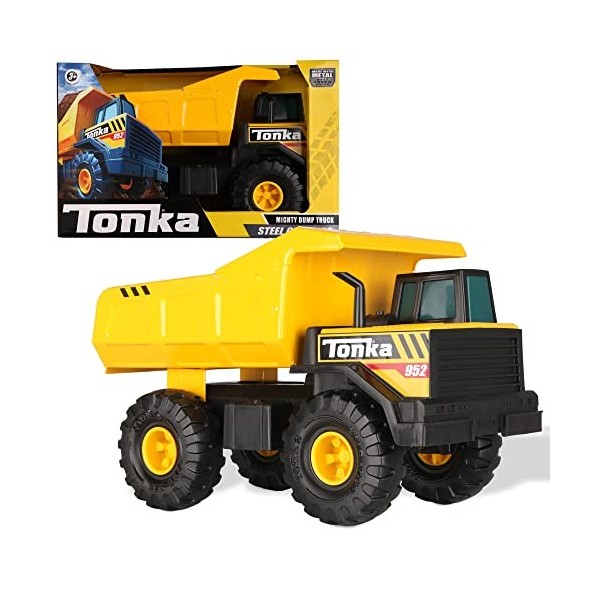 Tonka Steel Classic Mighty Dump Truck, Dumper Truck Toy for Children, Kids Construction Toys for Boys and Girls, Vehicle Toys