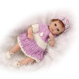 Baryuu Reborn Poupée Bébé Silicone Bébé Reborn-42cm avec tétine et biberon