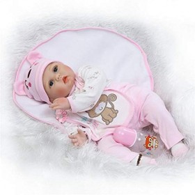 Baryuu Reborn Poupée Bébé Silicone Bébé Reborn-Biberon 55cm avec tétine