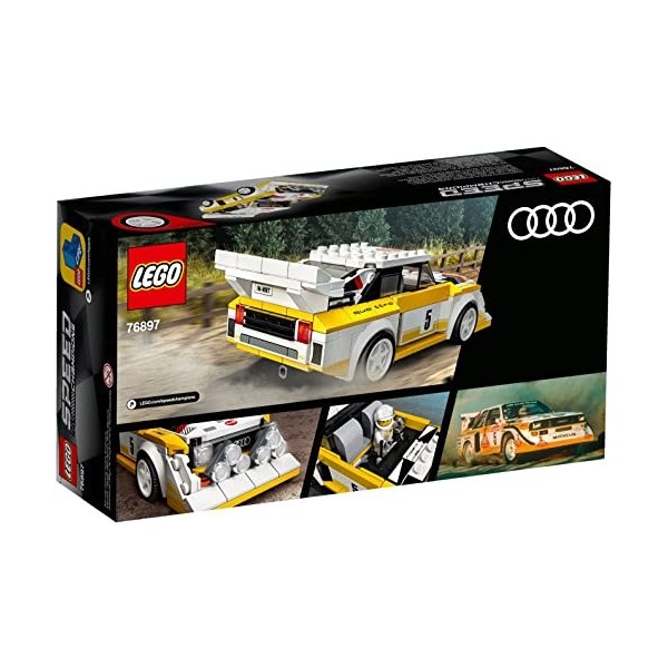 LEGO 76897 Speed Champions 1985 Audi Sport Quattro S1, Maquette Voiture de Course, Jouet Fille Garçon 7 Ans et Plus