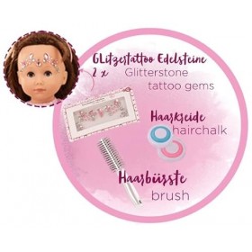 Götz 2113137 Just Like me Chloe with White Blitz - Princesse Chloé avec Cheval en Peluche - Poupée Debout de 27 cm avec Cheve