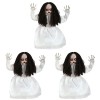 Animatronic Lot de 3 grandes poupées en robe blanche pour décoration dHalloween - Yeux rouges et effets sonores - Jumps and 