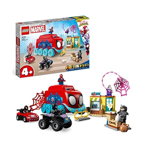 LEGO 10791 Marvel Le QG Mobile de l’Équipe Spidey, Jouet Enfants 4 Ans avec Minifigurines Miles Morales et Black Panther, Sér