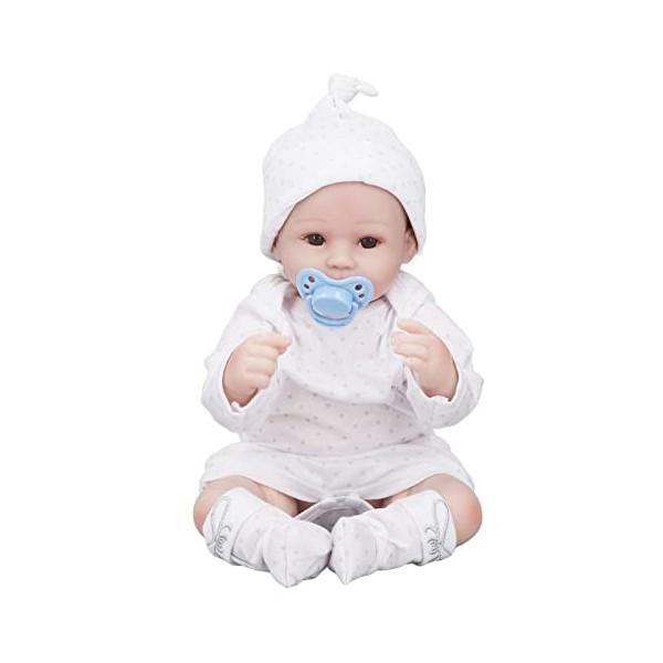 15 Pouces Reborn Baby Dolls, Silicone Soft Body Réaliste Nouveau-né Bébé Poupées Jouet avec Biberon