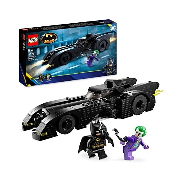 LEGO 76224 DC La Batmobile : Poursuite Entre Batman et Le Joker, Jouet de Voiture Batmobile 1989 et 2 Minifigurines, Maquette