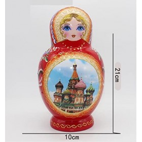 ANIIC Poupee Russe 10 Pièces Matryoshka Ensemble Fait Main en Bois Filles Russes Poupées Gigognes Ensemble pour Jouet Décorat