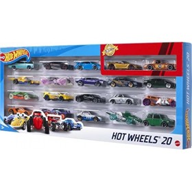 Hot Wheels Coffret 20 véhicules, jouet pour enfant de petites voitures miniatures, modèle aléatoire, H7045