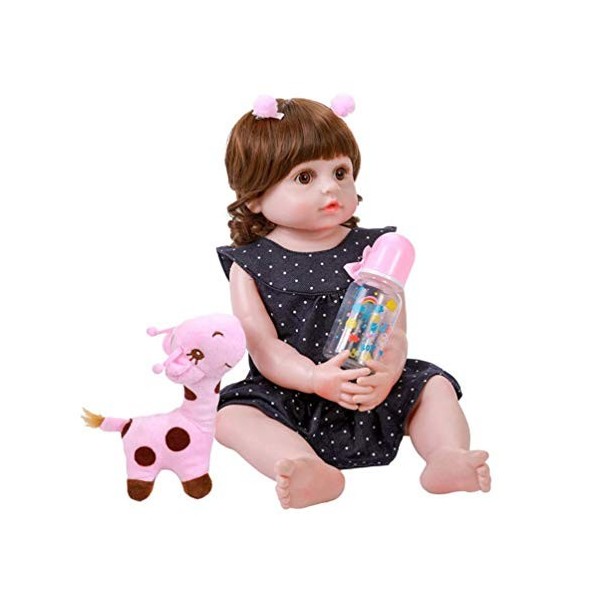 22" Réaliste Reborn Princesse Bébé Poupées avec Cheveux Longs Réaliste Corps Complet Vinyle Silicone Toddler Doux Fille Poupé