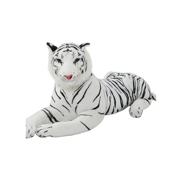 EZLAM 30-120cm Grand Tigre Léopard Panthère en Peluche Jouet en Peluche Simulation Tigre Blanc Jaguar Poupée Enfants Enfants 