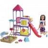 Barbie Famille Coffret poupée Skipper Jour au parc avec figurine de fillette blonde et accessoires, jouet pour enfant, GHV89