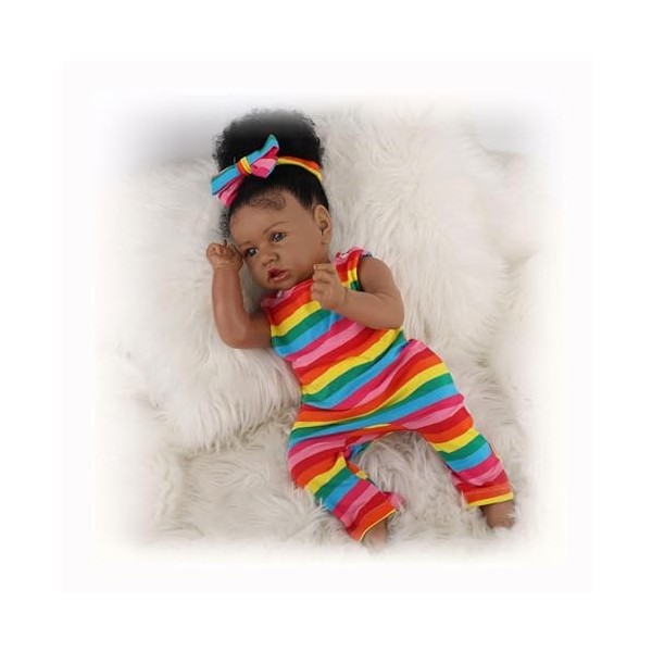Poupées Reborn en Silicone, Paquet de 22 Pouces avec Jouets dalimentation, poupée en Silicone, poupées réalistes Qui semblen