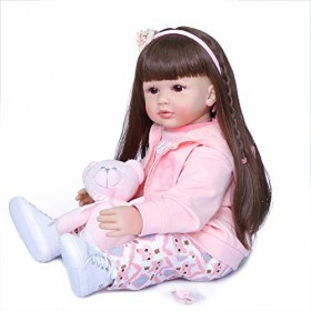 60Cm Réaliste Silicone Souple Renaître Enfant en Bas Âge Fille Poupées Réaliste Nouveau-Né Poupée Fille Cadeau Renaître Poupé