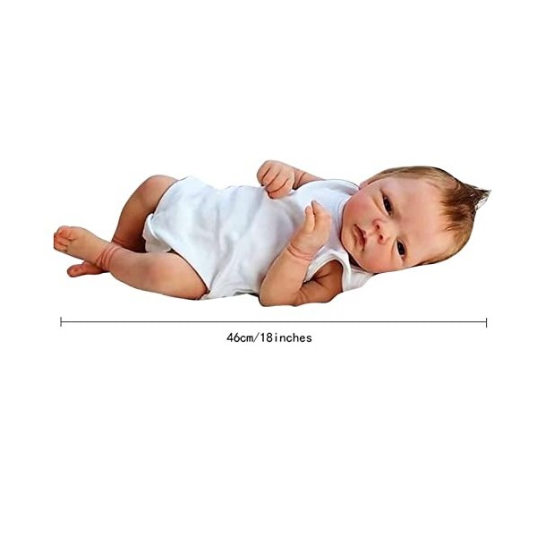 Poupées De Bébé Reborn 46 Cm Faites À La Main, Corps Entièrement en Silicone, Réalistes, Jouets pour Enfants, Cadeaux pour 3 