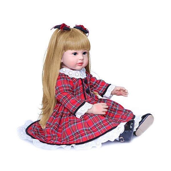 60Cm Cheveux Longs Silicone Souple Renaître Enfant en Bas Âge Fille Poupées Réaliste Nouveau-Né Poupée Fille Cadeau Renaître 