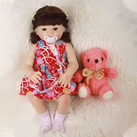 18 Pouces Reborn Bébé Poupées Fille 48 Cm Vraie Vie Bébé Réaliste Enfant en Bas Âge Jolie Fille Nouveau-Né en Silicone Souple