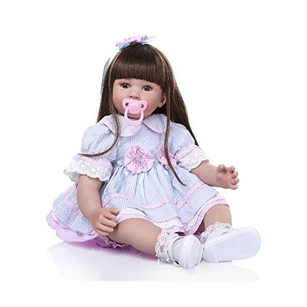 SHHYD 60CM Grande Taille Silicone Reborn Bébé Poupées Jouets Tissu Corps Garçon Reborn Bébés Nouveau-Né Poupées pour Enfants 