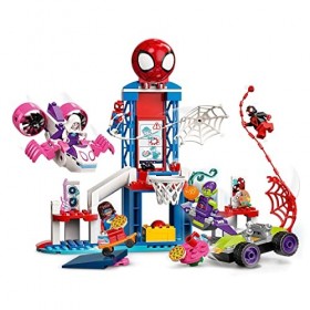 LEGO 10784 Marvel Spidey et Ses Amis Extraordinaires: Spider-Man, QG, Jouet pour Enfants, Miles Morales, Base Secrète, 4 Ans,