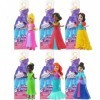 Disney Princess Secret Styles Ensembles de poupées articulées 9 cm 8,9 cm – Série 4 Tous 6 – Raiponce, Tiana, Blanche-Neige, 