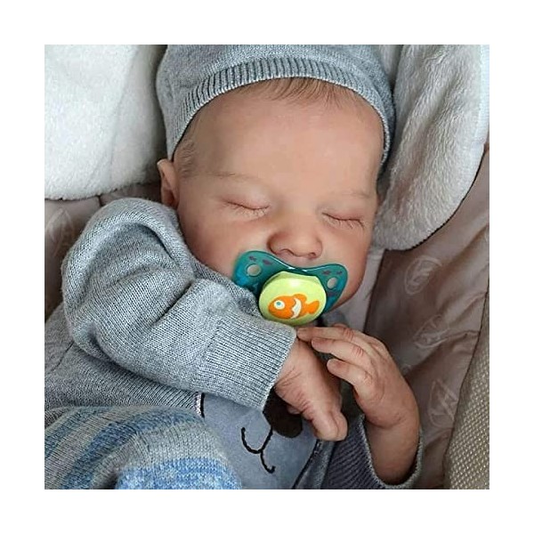 Reborn Baby Dolls, 22 Pouces Vinyle Silicone Reborn Bébé Réaliste Garçon Endormi Reborn Bébé Poupées avec des Vêtements Et de