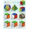 ROXENDA Speed Cube Set, Cube de Vitesse 2X2 3X3 2X3 Skewb Axis Windmill Fisher Dodecahedron Pyramide Ivy Speed Cube Magique p