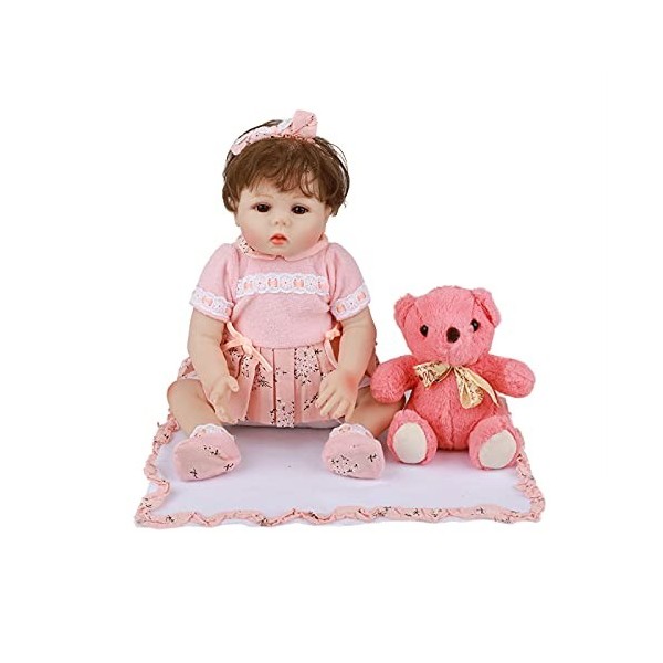 YANRU Bebe Reborn Realiste Silicone, 18 Pouces PoupéE BéBé Reborn - Ultra Doux Et Flexible Reborn Silicone Plein Corps, Cadea