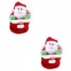 ibasenice 2 Pièces Électrique Père Noël en Peluche Jouets De Bureau Miniture Décoration Miniature Poupée Festive Ornement De 