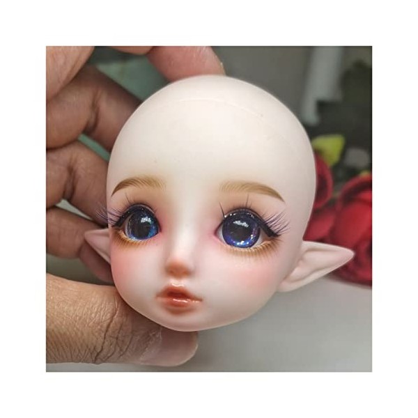 GUISHANLI 1/6 de coiffage de Maison de poupée DIY Mini Accessoires Mignons bjd poupées têtes Toys Elfe tête Chauve Nue poupée