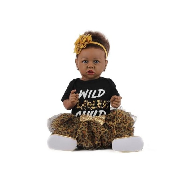 Poupées réalistes pour Enfants, poupées Mignonnes en Silicone de 22 Pouces, Vraies poupées Qui ressemblent à de Vraies Filles