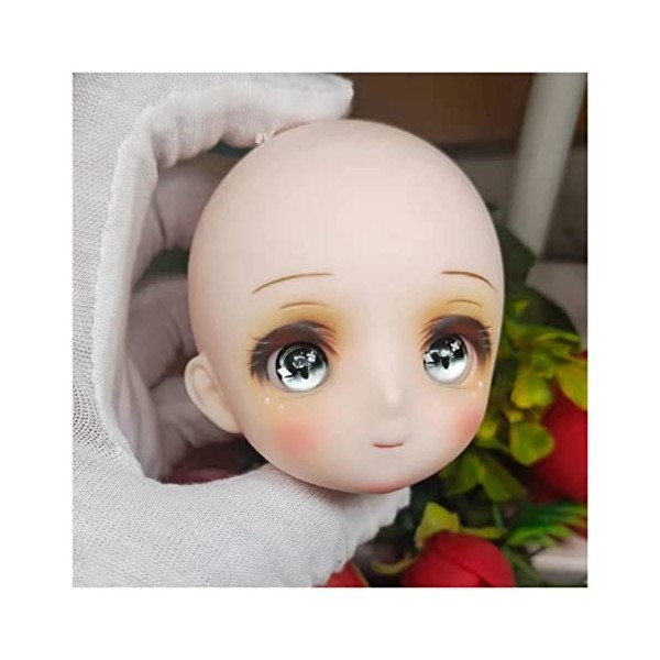 1/6 Bjd Poupée de maquillage de poupée poupée anime avec blue gris couleurs caricatures accessoires de moule mignon poupée fo