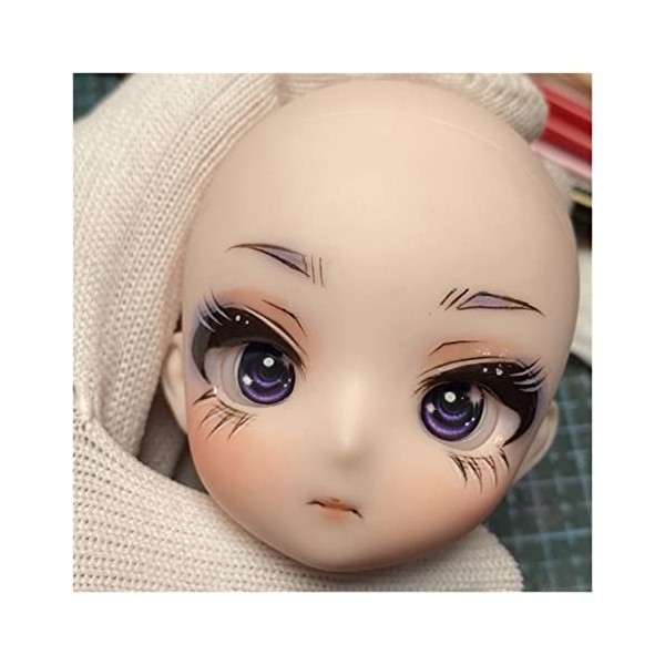 1/6 Bjd Poupée de maquillage de poupée poupée anime avec blue gris couleurs caricatures accessoires de moule mignon poupée fo