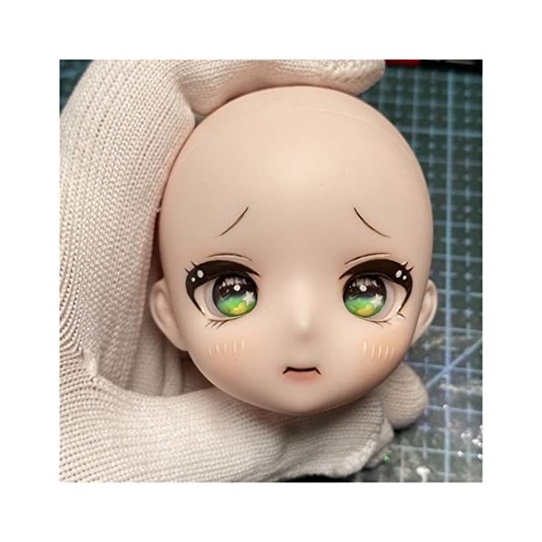 1/6 Bjd Poupée de maquillage de poupée poupée anime avec blue gris couleurs caricatures accessoires de moule mignon poupée fo