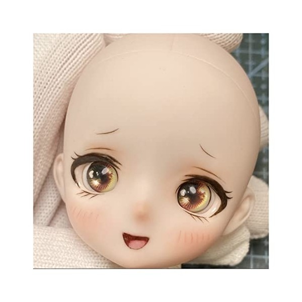 1/6 Bjd Poupée de maquillage de poupée poupée anime avec blue gris couleurs caricatures accessoires de moule mignon poupée fo