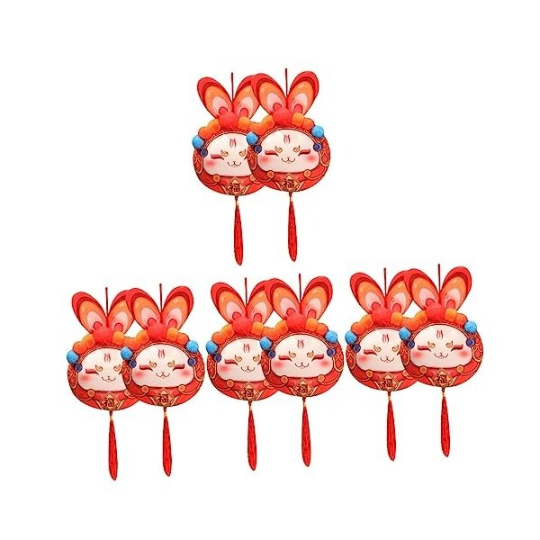 Totority 8 Pcs Année du Lapin Mascotte Lapin en Peluche Animal Année du Lapin Animal en Peluche Suspendu Lapin Poupée Peluche