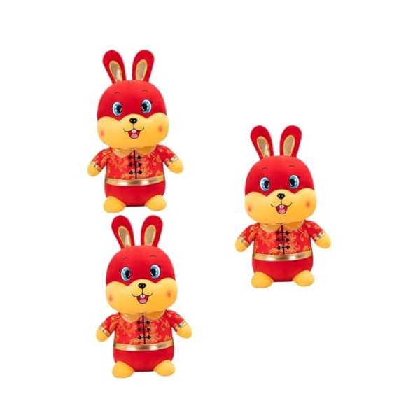 ibasenice 3 Pièces Mini Figurines De Lapin Jouet De Lapin Poupée De Lapin Année du Lapin Jouet en Peluche Lapin Marionnette P